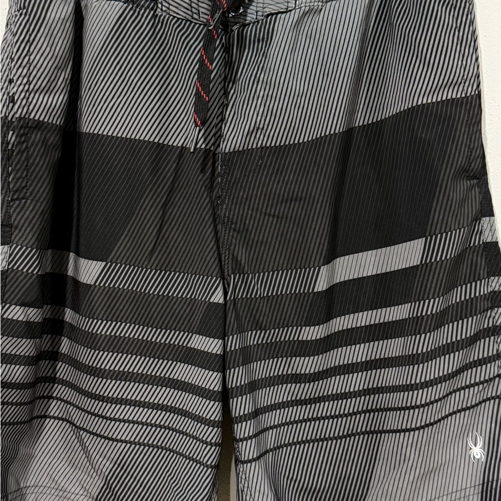 Spyder Men's Black and Gray Swim Shorts Size XL